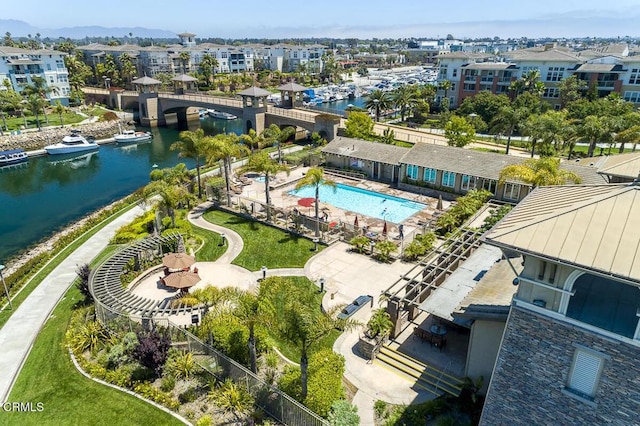 1542 Windshore Way, Oxnard, CA 93035 - aerial view of a large body of water and a pool area