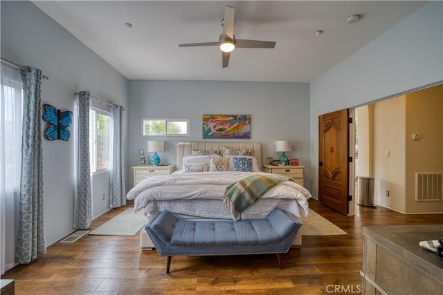 516 Stoneridge Dr, San Luis Obispo, CA 93401 - bedroom with dark wood finished floors and a ceiling fan
