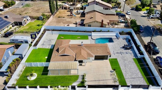 7401 Liberty Ave, Corona, CA 92881 - aerial perspective of suburban area with a pool area
