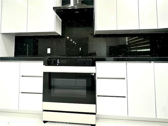 7401 Liberty Ave, Corona, CA 92881 - kitchen featuring white cabinetry, modern cabinets, backsplash, and wall oven