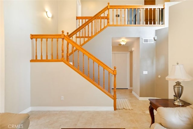2424 Norte Vista Dr, Chino Hills, CA 91709 - stairway featuring baseboards and tile patterned flooring