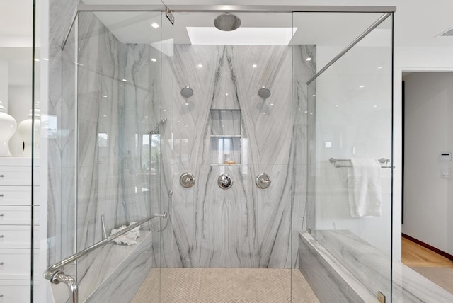 5067 Shore Dr, Carlsbad, CA 92008 - bathroom featuring a marble finish shower