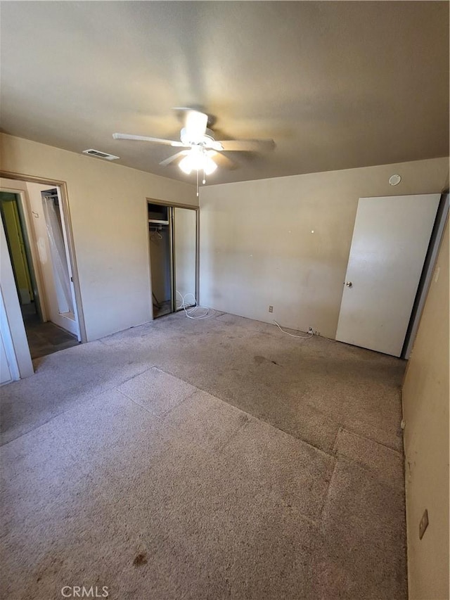 253 S Franklin St, Hemet, CA 92543 - unfurnished bedroom featuring carpet floors, a closet, and a ceiling fan