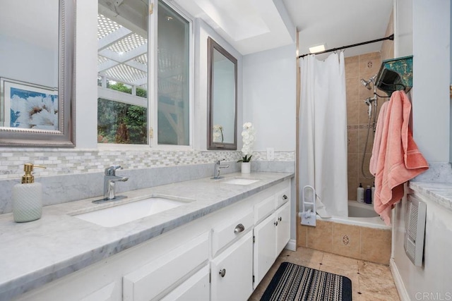 1093 Rancho Santa Fe Rd, Encinitas, CA 92024 - bathroom featuring double vanity and tiled shower / bath