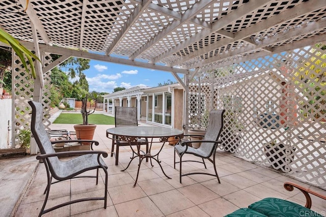 1093 Rancho Santa Fe Rd, Encinitas, CA 92024 - view of patio / terrace featuring a pergola and outdoor dining area