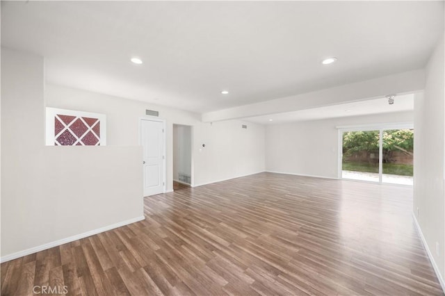 17435 Lassen St, Northridge, CA 91325 - unfurnished room with wood finished floors, recessed lighting, and baseboards
