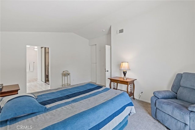 40612 Via Amapola, Murrieta, CA 92562 - bedroom featuring vaulted ceiling, light colored carpet, and baseboards