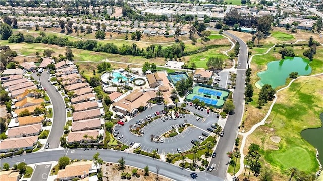 40612 Via Amapola, Murrieta, CA 92562 - aerial overview of property's location with a large body of water, a local golf course, and nearby suburban area