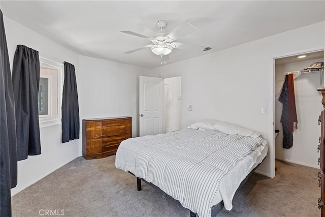 40612 Via Amapola, Murrieta, CA 92562 - bedroom featuring carpet flooring, a walk in closet, a closet, and ceiling fan