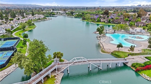 64 Sandpiper Unit 28, Irvine, CA 92604 - drone / aerial view of a nearby body of water and a notable bridge