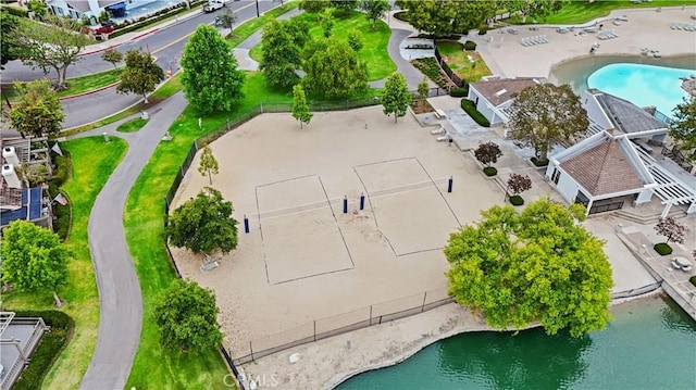 64 Sandpiper Unit 28, Irvine, CA 92604 - aerial view of a pool and a nearby body of water