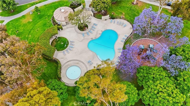 64 Sandpiper Unit 28, Irvine, CA 92604 - drone / aerial view of a pool area