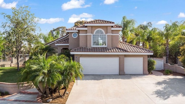 30667 Shore Ridge Dr, Menifee, CA 92584 - mediterranean / spanish home featuring stucco siding, a tile roof, and concrete driveway
