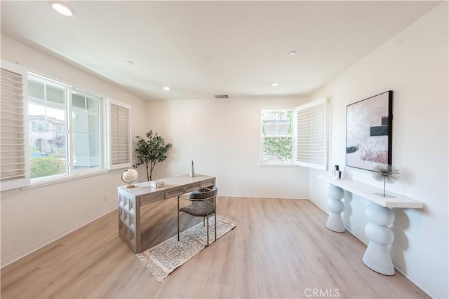 6940 Lagoon Ct, Jurupa Valley, CA 91752 - office with light wood finished floors and recessed lighting
