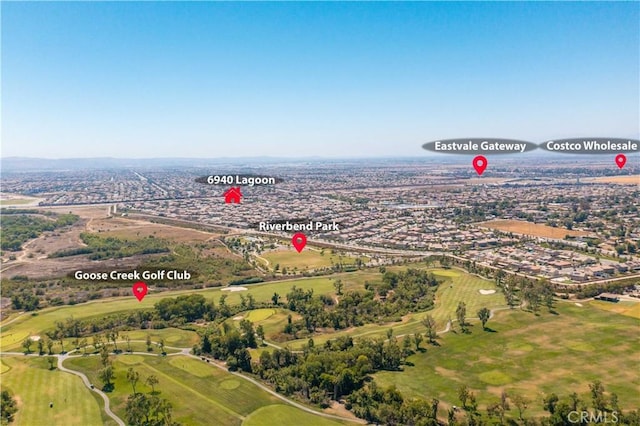 6940 Lagoon Ct, Jurupa Valley, CA 91752 - aerial view of property and surrounding area with a golf club