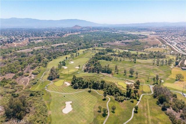 6940 Lagoon Ct, Jurupa Valley, CA 91752 - aerial overview of property's location featuring a mountainous background and a golf club