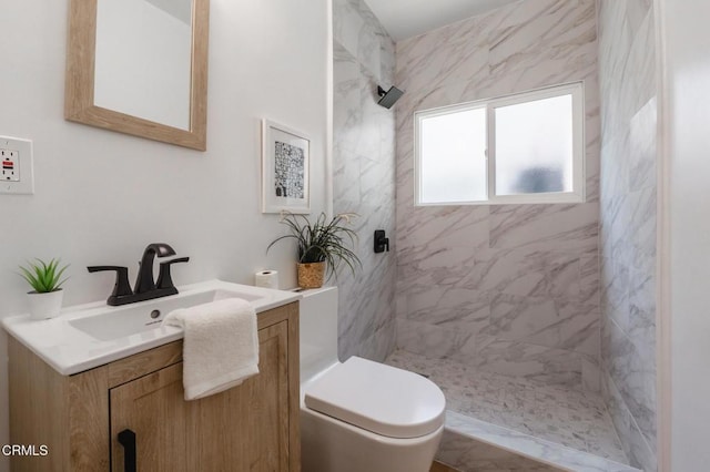 3538 Sierra St, Los Angeles, CA 90031 - full bathroom featuring a marble finish shower, vanity, and toilet