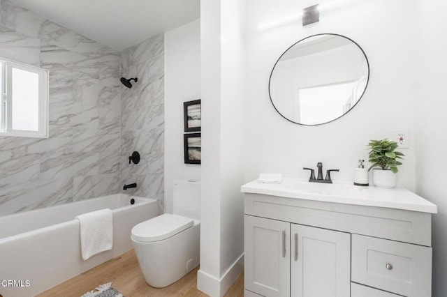 3538 Sierra St, Los Angeles, CA 90031 - full bathroom featuring vanity, shower / tub combination, toilet, and wood finished floors