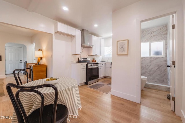 3538 Sierra St, Los Angeles, CA 90031 - dining area with healthy amount of natural light, light wood finished floors, recessed lighting, and baseboards