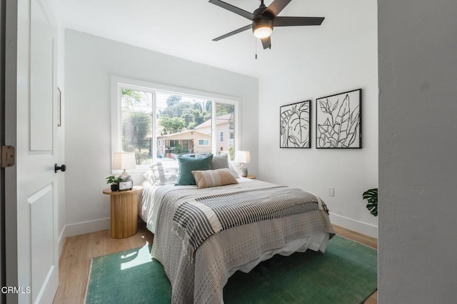 3538 Sierra St, Los Angeles, CA 90031 - bedroom featuring light wood-type flooring, baseboards, and ceiling fan