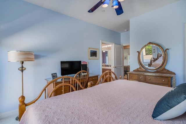 4014 Millagra Dr, Fallbrook, CA 92028 - carpeted bedroom with ceiling fan, baseboards, and ensuite bathroom