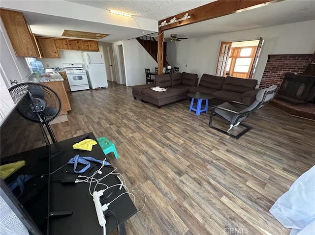 60645 Lupin Ln, Anza, CA 92539 - living room with dark wood-type flooring and ceiling fan