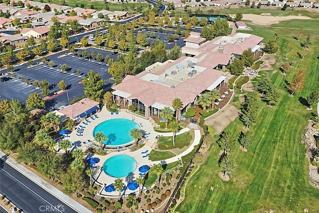 19344 Macklin St, Apple Valley, CA 92308 - aerial overview of property's location featuring a pool area