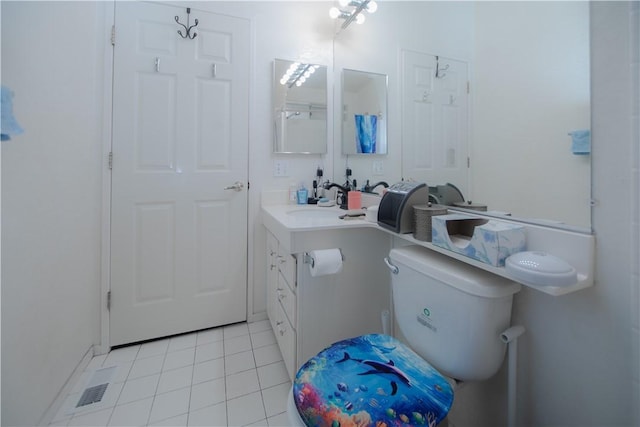13182 Third St, Clearlake Oaks, CA 95423 - bathroom featuring vanity, toilet, and tile patterned floors