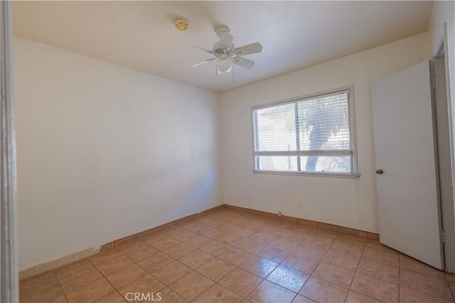 7227 Farmland Ave, Pico Rivera, CA 90660 - spare room with ceiling fan, light tile patterned floors, a smoke detector, and baseboards