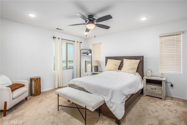1737 Arcus Ct, Beaumont, CA 92223 - bedroom featuring carpet flooring, baseboards, ceiling fan, and recessed lighting