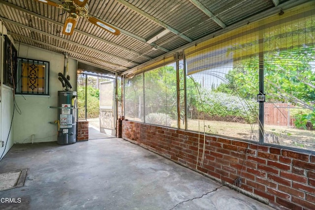 8730 Marshall St, Rosemead, CA 91770 - unfurnished sunroom featuring gas water heater and ceiling fan