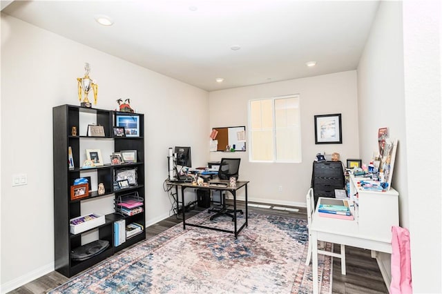 28252 Farm Creek Way, Valley Center, CA 92082 - home office featuring wood finished floors and recessed lighting