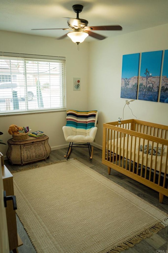 2219 Montemar, Escondido, CA 92027 - bedroom featuring baseboards, ceiling fan, and wood finished floors