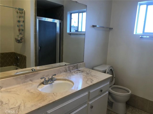 218 N Nicholson Ave, Monterey Park, CA 91755 - full bath featuring a stall shower, vanity, toilet, and a tub