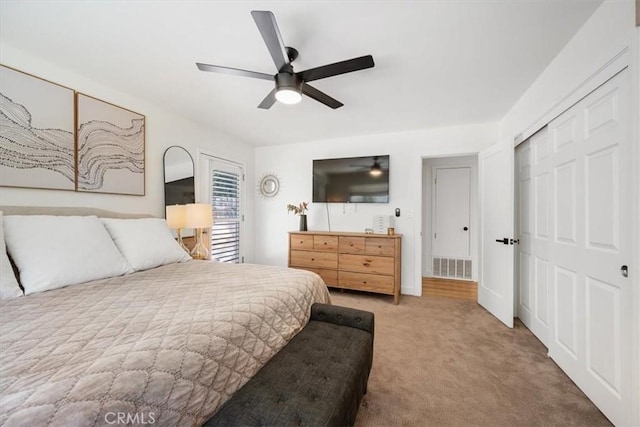 7560 Castano Ave, Atascadero, CA 93422 - carpeted bedroom with a closet and a ceiling fan