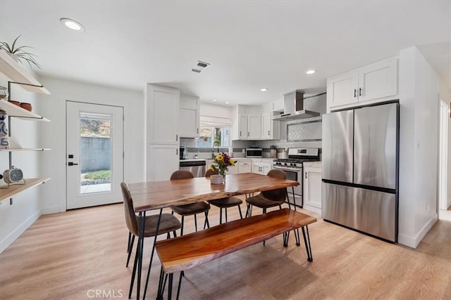 7560 Castano Ave, Atascadero, CA 93422 - dining room with light wood-type flooring and recessed lighting