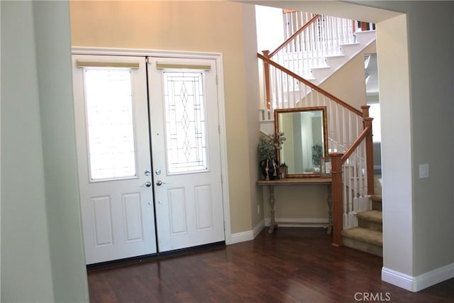 45344 Saint Tisbury St, Temecula, CA 92592 - foyer with stairway, wood finished floors, and baseboards