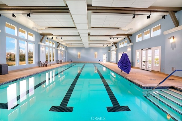 1583 Turtle Crk, Beaumont, CA 92223 - indoor pool with french doors