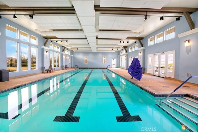 1583 Turtle Crk, Beaumont, CA 92223 - indoor pool with french doors