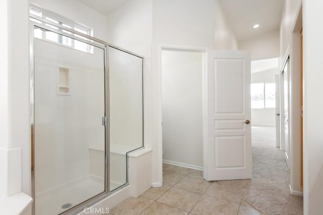 1583 Turtle Crk, Beaumont, CA 92223 - bathroom with a stall shower and tile patterned flooring