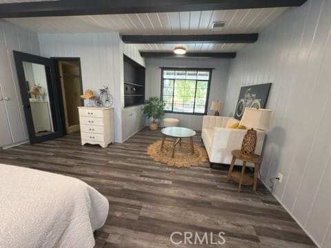 149 Acacia Ave, Oroville, CA 95966 - bedroom featuring wood finished floors and beam ceiling