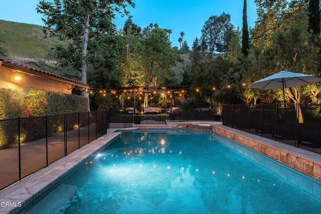 4548 Valley Spring Dr, Westlake Village, CA 91362 - view of pool with an in-ground hot tub and a pergola