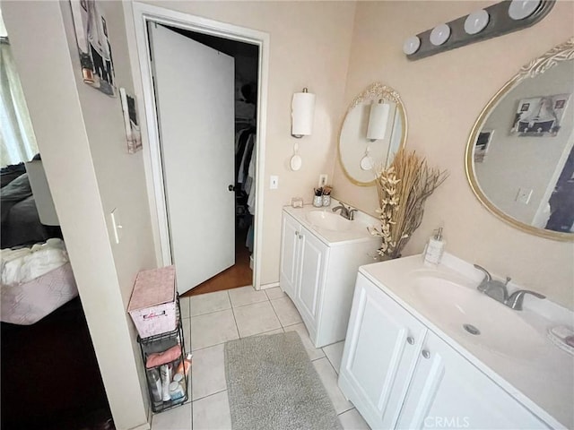 1186 Runaway Cir, Colton, CA 92324 - full bathroom featuring two vanities and tile patterned flooring