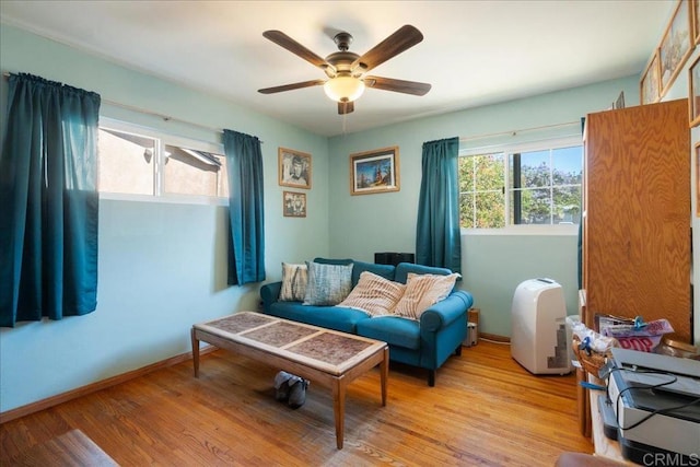 646 Downer Ave, El Cajon, CA 92020 - living room with a ceiling fan and light wood-style flooring