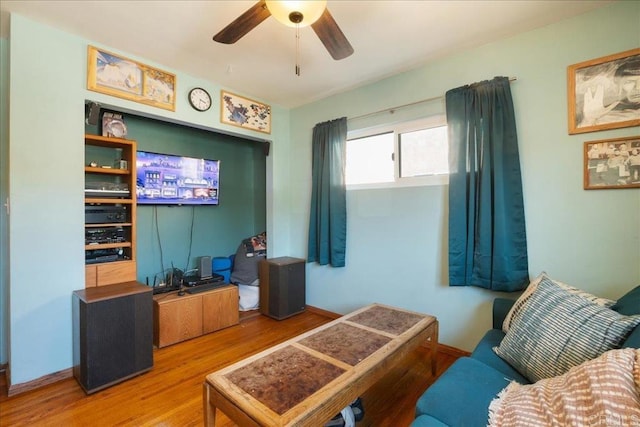 646 Downer Ave, El Cajon, CA 92020 - living room with wood finished floors and ceiling fan