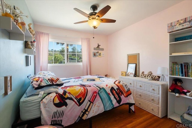 646 Downer Ave, El Cajon, CA 92020 - bedroom with wood finished floors and a ceiling fan