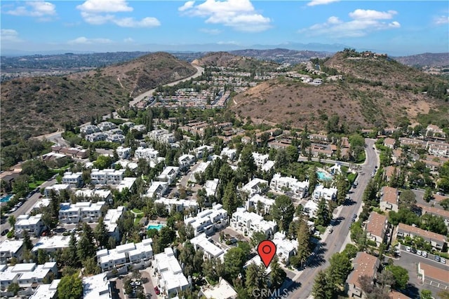 190 N Singingwood St Unit 1, Orange, CA 92869 - aerial view of property's location with mountains and nearby suburban area