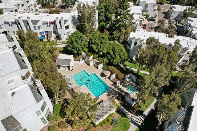 190 N Singingwood St Unit 1, Orange, CA 92869 - aerial view of property's location with a pool and nearby suburban area