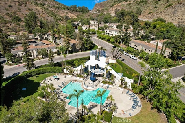 190 N Singingwood St Unit 1, Orange, CA 92869 - aerial view of a mountainous background and a pool