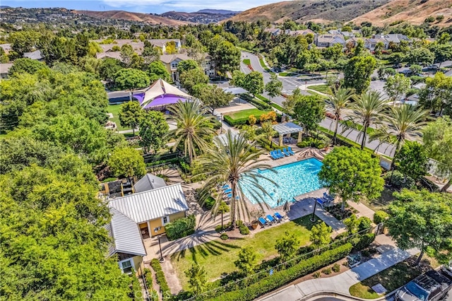 5 Quartz Ln, Ladera Ranch, CA 92694 - aerial view of a pool and a mountainous background